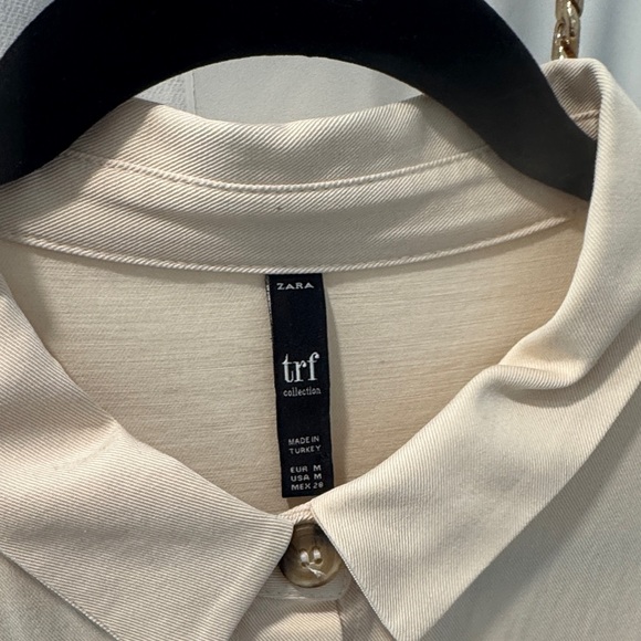 Zara Button-Front Cream Shirt Dress - Picture 4 of 8